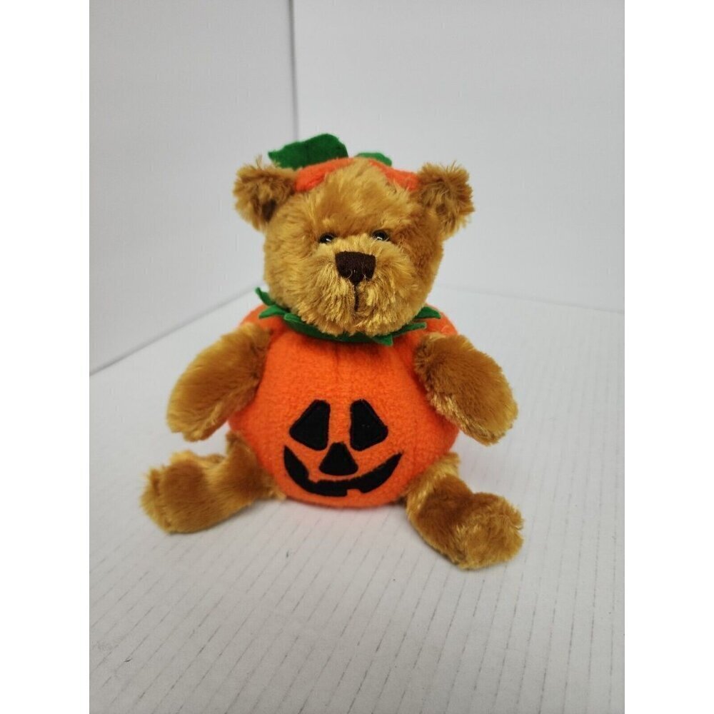 Plushland Halloween Pumpkin Bear Plush March of Dimes Stuffed Animal 2008 6.5"